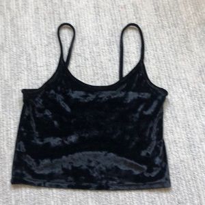 Pacsun(me to we essentials) black velvet crop top